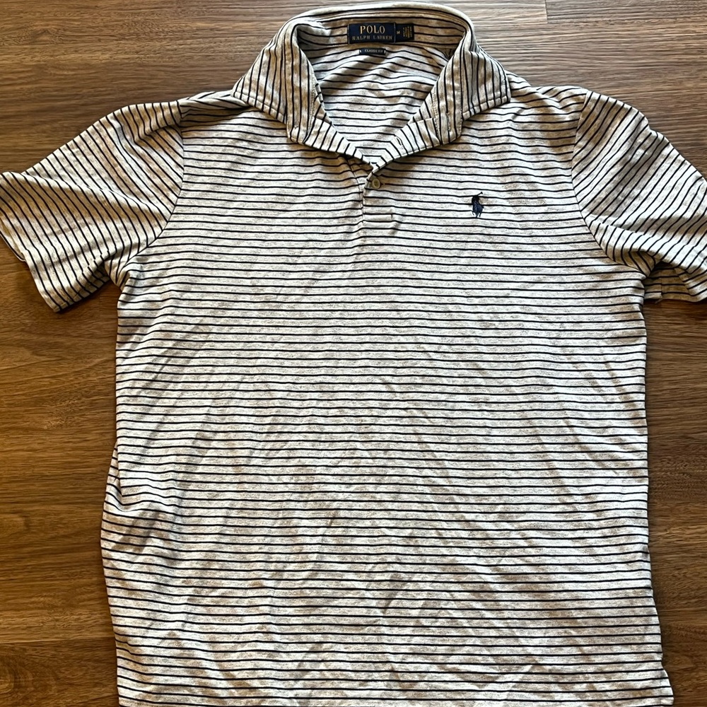 Ralph Lauren Polo Mens Gray Polo Shirt Size Medium
